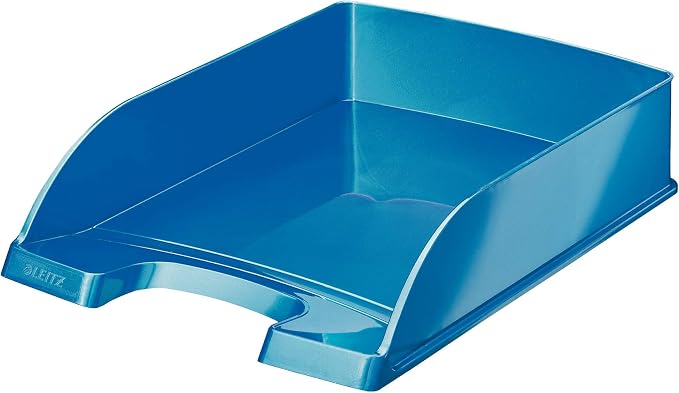 Leitz WOW A4 Letter Tray (Pack of 5, Assorted Colours) Blue, Ice Blue, Pink, Purple and Green