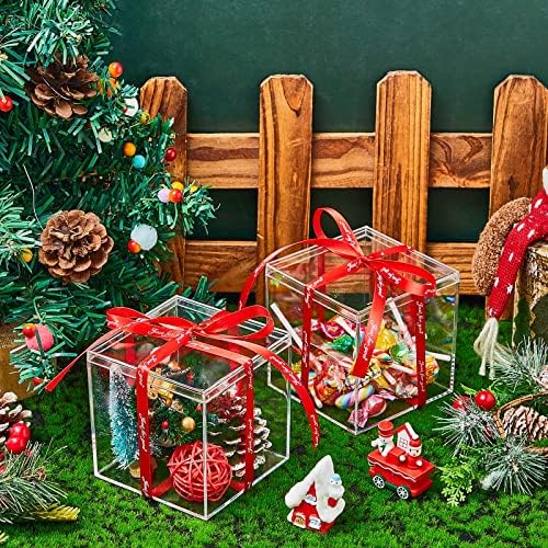 8 Pcs Clear Acrylic Box with Lid, 4.72 x 4.72 x 4.72 Inch, Classic Style