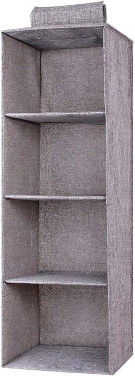 Closet Organizers and Storage System Wardrobe Collapsible Hanging Shelves Basket for Baby Clothes Dress Up Sweater College Dorm Essentials Bedroom Accessories Apartment for Guys Best (Grey 4 Cubes)