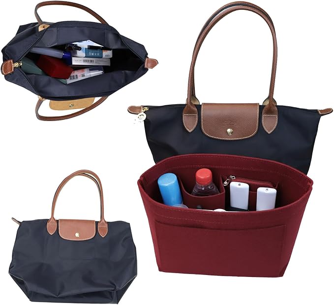 Lckaey Purse Organizer Insert for le pliage Le Pliage Neo Handbags Insert Organizer 1012claret2-S