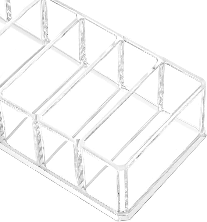 HBlife Clear Acrylic Makeup Compact Organizer, 8 Spaces Vanity Organizer Stand Eyeshadow Pallet Storage for Lipstick Bronzer Powder Highlighter, Skincare Cosmetic Display Cases for Bathroom