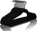 MIZGI Premium Velvet Hangers with Black Hooks (30 Pack) - Heavy Duty, Non Slip Felt, 360 Degree Swivel, Space Saving, Durable for Suits & Coats