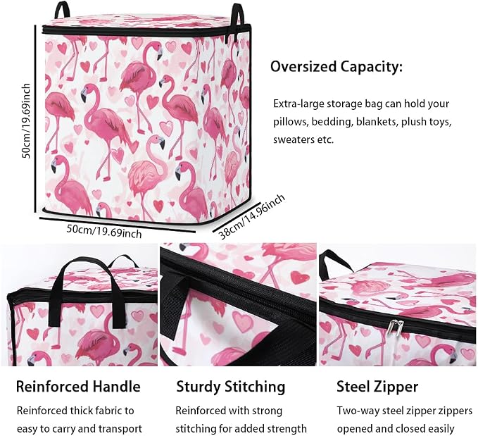 2pcs blanket storage bag for under bed,closet organizers 95L | clothing sweater sheet bedding comforter duvet quilt pillow toy storage bags with lids,dorm room essentials for containers