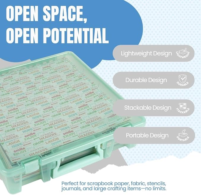 ArtBin 6955RJ Super Satchel 1-Compartment Box, Art & Craft Organizer, 1-Pack, Translucent Mint
