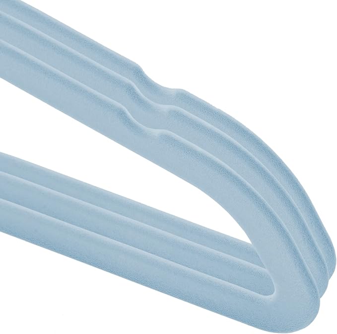 Casafield 50 Velvet Baby Hangers - 11" Size for Infant & Toddler Clothes - Light Blue
