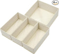 Bructhun Drawer Organizer Set of 4- Fabric Storage Bins for Clothes, Underwear, Socks & Bras - 11" Dresser Dividers for Bedroom Closet