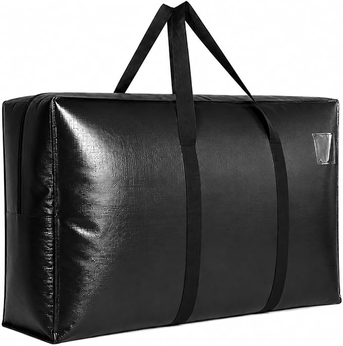 Extra Large Storage Bags, Jumbo Moving Tent Storage Bags, Waterproof Foldable Big Black XXL Duffle Bag for Travel, 42x23x13.5inch - 1PACK