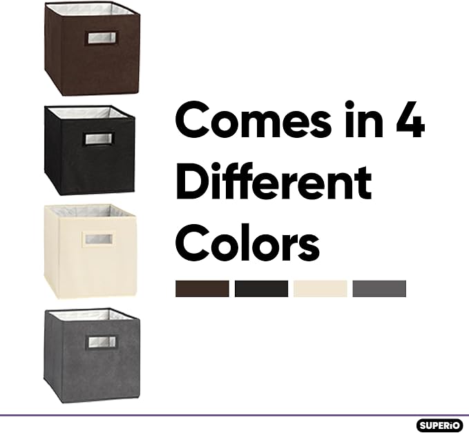Superio Collapsible Storage Bins For Organization And Storage, Closet Organizers And Storage, Dorm Room Storage, Storage Containers, Laundry Room Organization, Brown 1-pack
