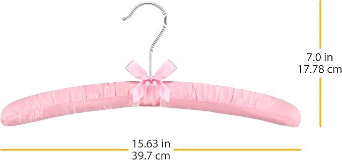 Whitmor Satin Pastel-Set of 8 Padded Hanger, 8 Count, 1.50 x 15.63 x 7.0 inches