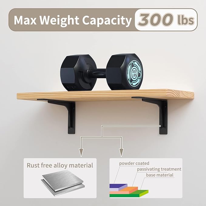 30 INCH x 18 INCH Shelf Brackets,L Shelf Brackets,Vertical Angle, Premium Alloy Metal Heavy Duty Shelf Bracket, high Strength Mounting Hardware Included, Corner Brace Joint,Pack of 2.