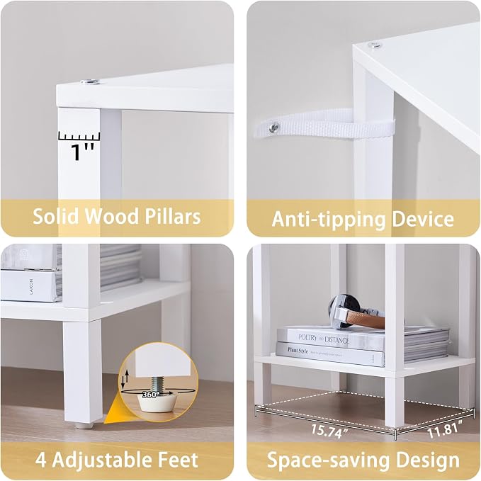 YUFAM 66in Tall Bookshelf 6-Tier Small Narrow Bookcase, Skinny Book Shelf for Small Space, Farmhouse Slim Shelf with Storage, Wood Freestanding Display Thin Bookshelves for Living Room, Office, White