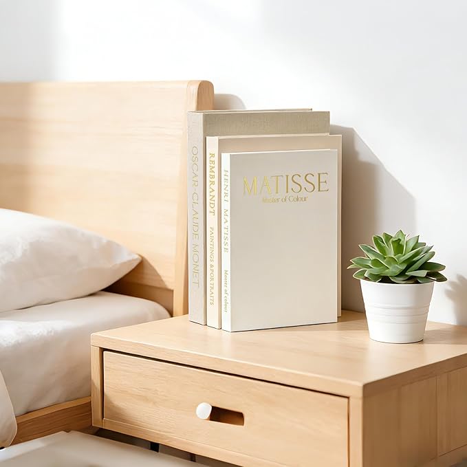 Set of 3 Decorative Books for Home Decor, Linen Faux Books for Coffee Table, Bookshelf or Mantel, Aesthetic Fake Book Storage Boxes with Magnetic Snap for Photo Organization & Keepsakes Box