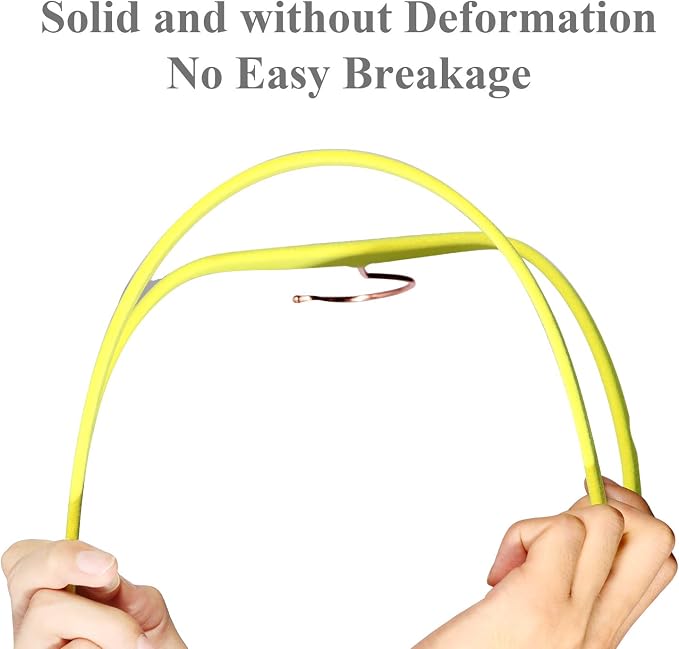 VECELO Premium Velvet Clothes Hangers Suit Heavy Duty (30 Pack)-Non Slip & Space-Saving with 6 Finger Clips & Tie Rack Excellent for Men and Women，Yellow
