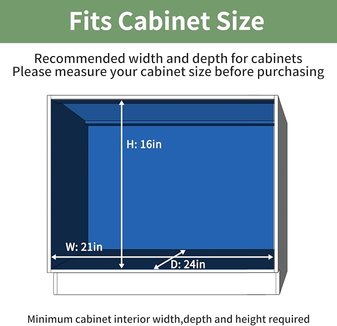 ROOMTEC Pull Out Cabinet Organizer (19½"W x 21½"D),2 Tier Pull Out Storage Shelf Drawer Basket,Sliding Shelves for Base Cabinet Organization in Kitchen, Bathroom, Pantry