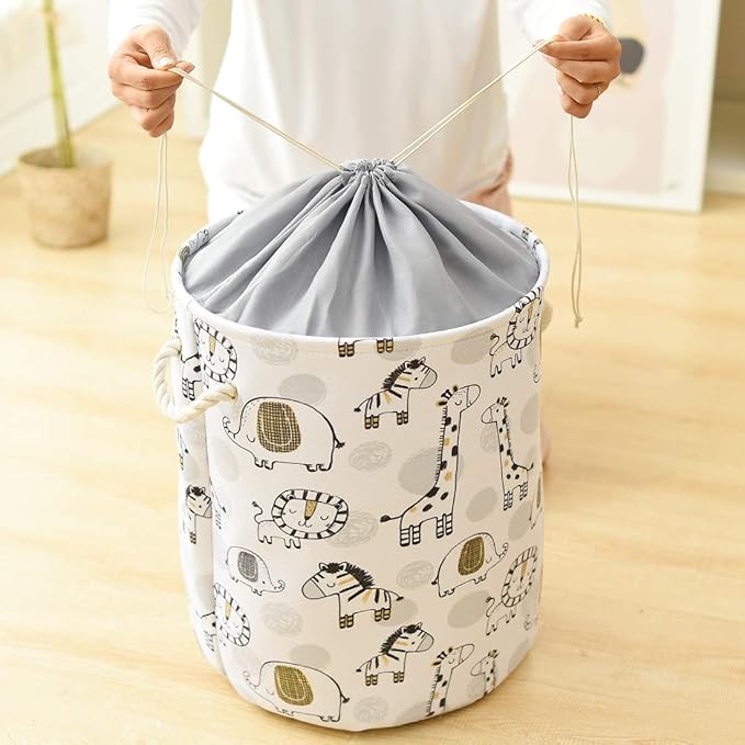 Baby Hamper Kids Laundry Basket Nursery Hamper Stuff animal Organizer,Toy Baskets Corner Stuffed Animal Storage Basket Kids Storage Basket Safari Nursery Decor Clothes Hamper for Boys, Giraffe