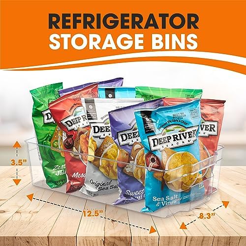 Cheer Collection Clear Refrigerator Organizer Bins - BPA Free Transparent Storage Bins for Pantry, Fridge, Tools & Cabin