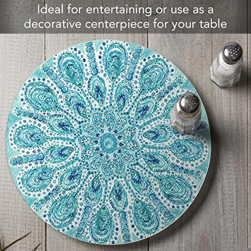 Ocean Fantasy 4mm Tempered Glass Lazy Susan Turntable