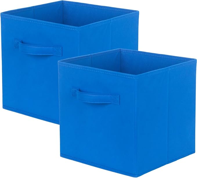 ShellKingdom Storage Bins, Foldable Fabric Storage Cubes And Cloth Storage Organizer Drawer For Closet And Toys, 2 Pack (Royal Blue)