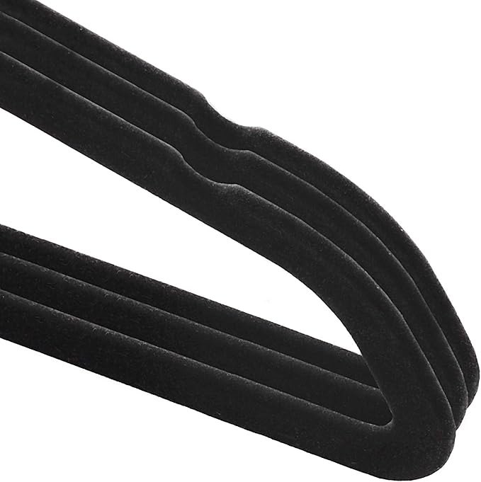 Casafield 50 Velvet Kid's Hangers - 14" Size for Children's Clothes - Black