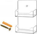 Business Card Holder Wall Mount 2 Slot Clear Acrylic Multi Pocket with Hardware Gift Card or Appointment Cards Display Rack Holds 3.5" x 2" Cards by Marketing Holders