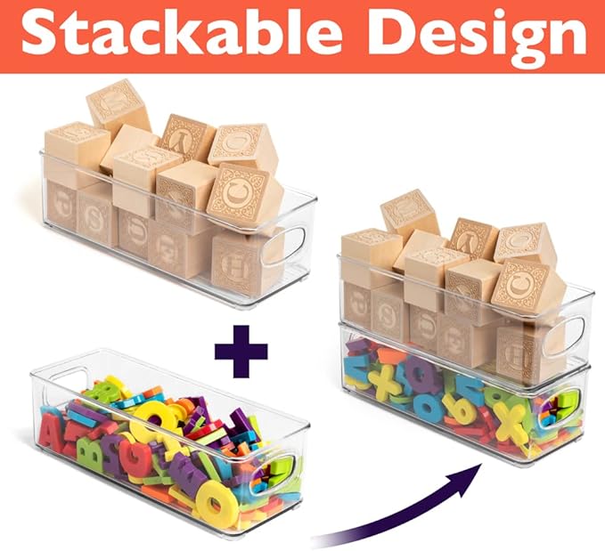 CLEARSPACE Plastic Pantry Organization and Food Storage Bin – Great Kitchen Fridge Organizer Bins, 2 Pack