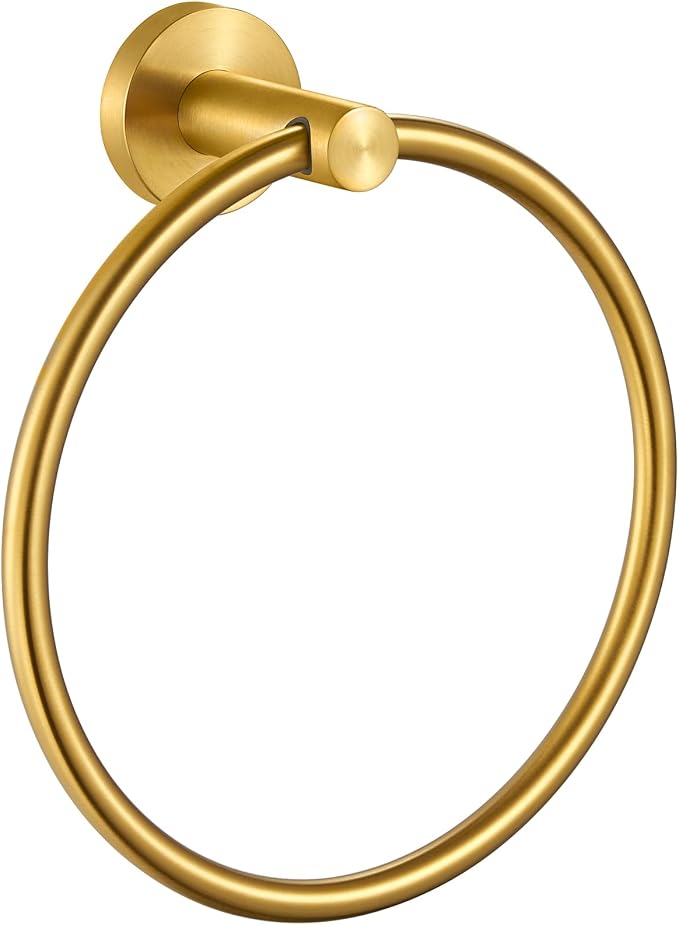 APLusee Towel Ring for Bathroom Wall, Brushed Dark Gold Hand Towel Ring Holder, Heavy Duty SUS 304 Stainless Steel Modern Bathroom Accessories