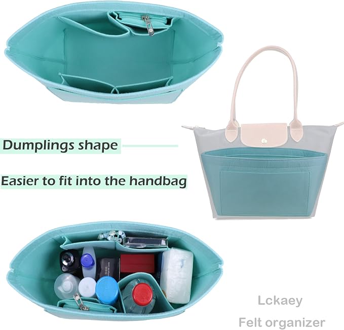 Lckaey bag Organizer Insert for Longchamp Le Pliage Neo(Large) Handbags Insert Organizer 1012hu blue-L