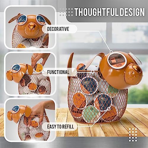 Made Easy Kit Coffee Pod Organizer - Home Coffee Bar Functional Décor - Café Station Countertop Storage Accessories (Bro