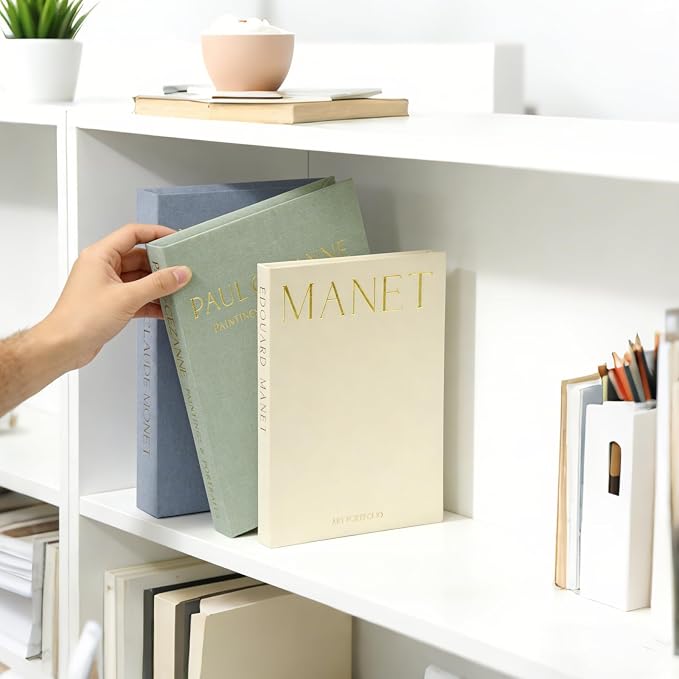 Set of 3 Decorative Books for Home Decor, Linen Faux Books for Coffee Table, Bookshelf or Mantel, Aesthetic Fake Book Storage Boxes with Magnetic Snap for Photo Organization & Keepsakes Box