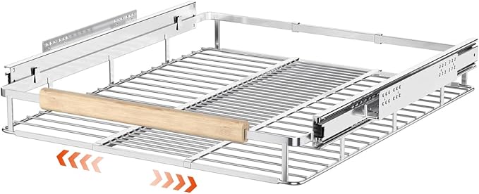 SANNO Pull Out Cabinet Organizer, Slide Out Drawers for Kitchen Cabinets, Expandable 12.1“ to 18.4" W fit for most cabinets