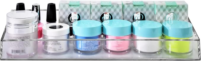 AMT 2 Pack Acrylic Floating Shelves, 15" L x 4.8" W, Clear Bathroom Wall Shelf, Bookshelves, Invisible Display for Office, Bedroom, Small Gap Allows Water to Escape, Free Screws & Drill Bit (XL)