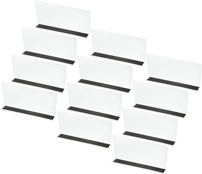 PATIKIL 12 Pack Shelf Dividers for Closet Organization, 9.8x1.57x4.7 Acrylic Magnetic Closets Separator Kitchen Cabinet Shelves Under Bed Blocker for Bedroom Kitchen Office, Clear