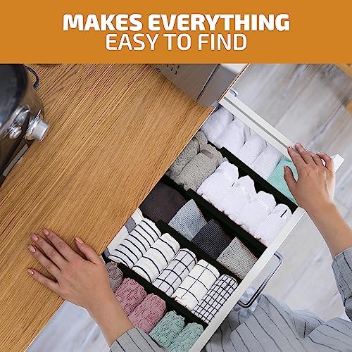 6-Pack Drawer Dividers 2.6-Inch High Dresser Organizer 16 to 22 Inch, Black