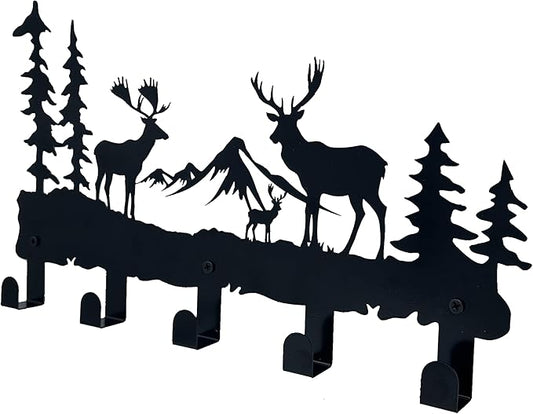Metal Deer Hooks - Moose Design Wall Art Decor and Key Hanger, Clothes, Hat, and Backpack Rack, Home Decor for Entryway, Hallway, Office, Kitchen, and Living Room