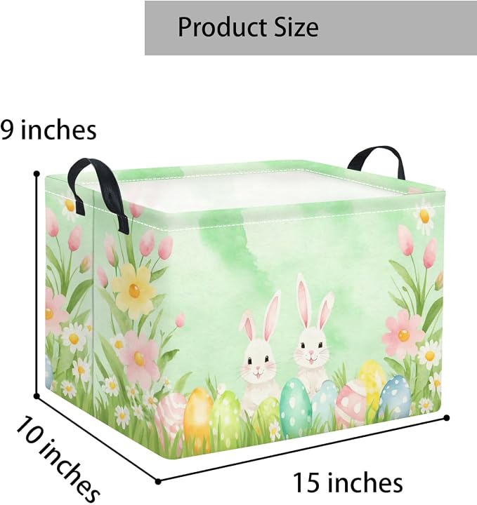 Rectangular Easter Basket for Kids & Baby - Storage Basket & Organizer Shelf - Bunny Easter Decor