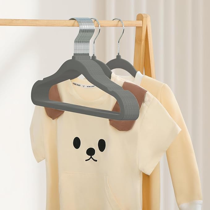 GoodtoU Kids Hangers Velvet 50 Pack 14" - Kids Felt Hangers Non Slip Toddler Hanger Childrens Hanger for Kid