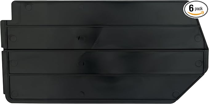 Akro-Mils 40239 Plastic Length Dividers for AkroBins Stackable Storage Bins Model 30239, Custom Storage Inserts for Tools, Crafts & Supplies, 6-Pack, Black