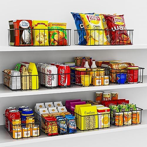 Joben Oligey 9 PACK (3 Szie) Small Wire Storage Baskets for Organizing,Pantry Organization Bins for Cabinets, Metal Bask