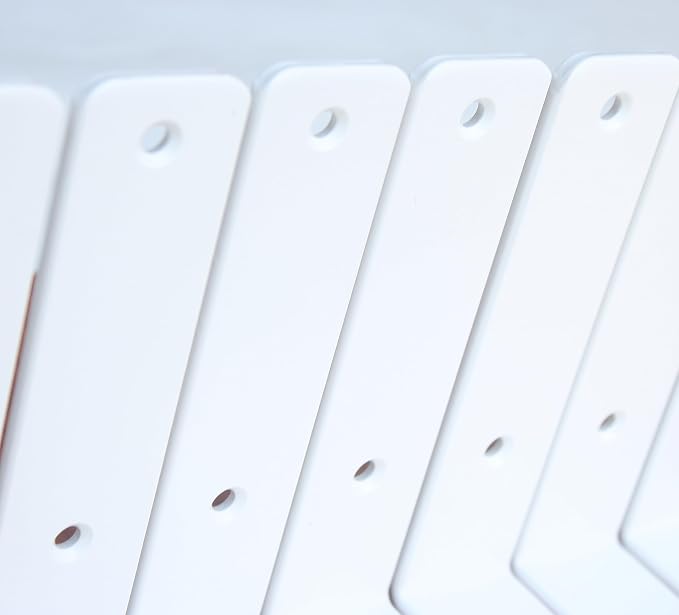 10 Pack - L 8" x H 6" x W1.5, 5mm Thick White L Shelf Bracket, Iron Shelf Brackets, Metal Shelf Brackets, Floating Shelf, Shelf Supports with Screws