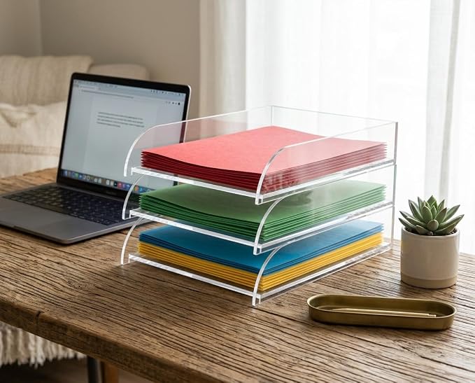OSCO Clear Acrylic Stacking Letter Tray, ASLT-1