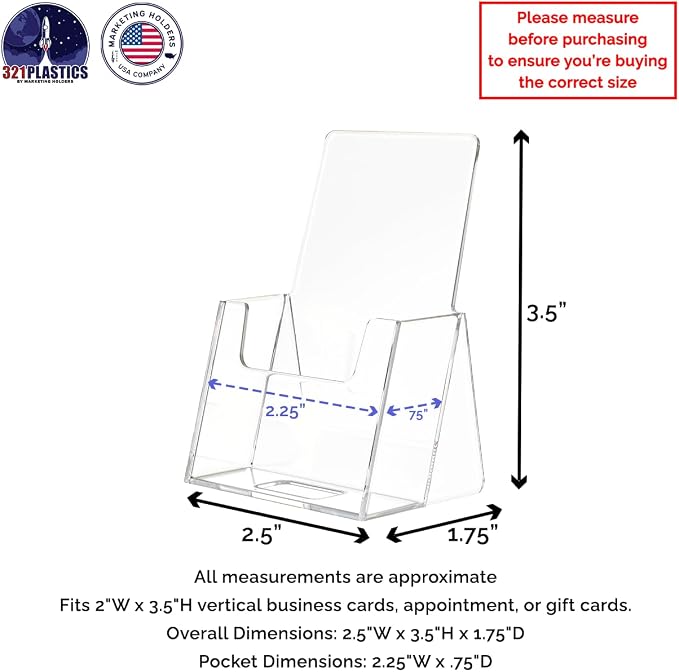 Marketing Holders Vertical Business Card Holder Single Slot Space Saver Premium Security Code Counter