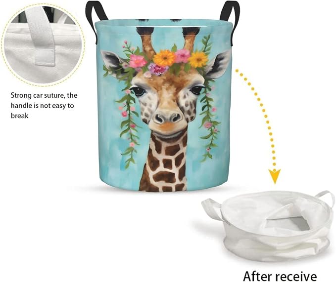 Graffe Laundry Basket,Laundry Hamper,Collapsible Storage Bin, Oxford Fabric Clothes Baskets,Nursery Hamper For Home,Office,Dorm,Gift Basket