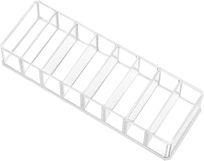 HBlife Clear Acrylic Makeup Compact Organizer, 8 Spaces Vanity Organizer Stand Eyeshadow Pallet Storage for Lipstick Bronzer Powder Highlighter, Skincare Cosmetic Display Cases for Bathroom