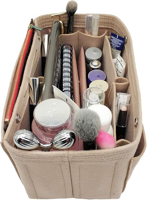 LEXSION Felt Purse Organizer Insert Multi Pocket Bag Organizer Shaper | zipper bag, tote shaper, multi pocket bag, handbag shaper, various sizes