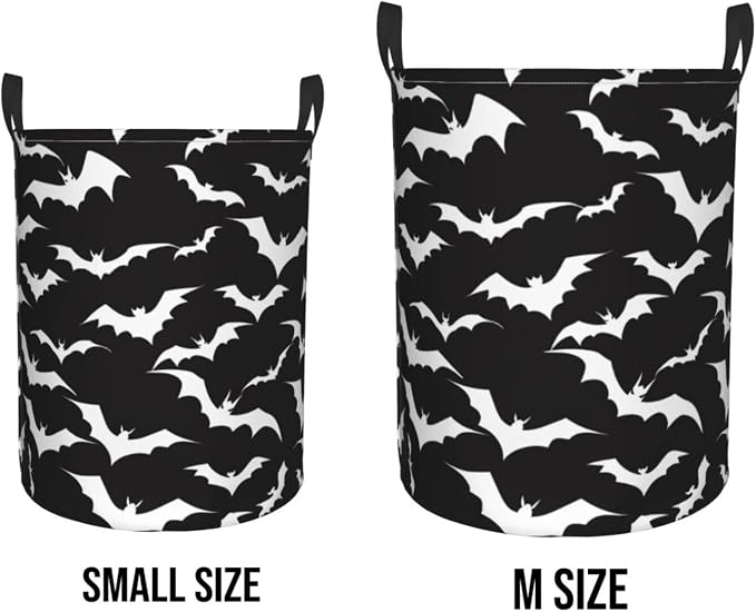 Bats Black Laundry Basket,Laundry Hamper,Collapsible Storage Bin, Oxford Fabric Clothes Baskets,Nursery Hamper For Home,Office,Dorm,Gift Basket