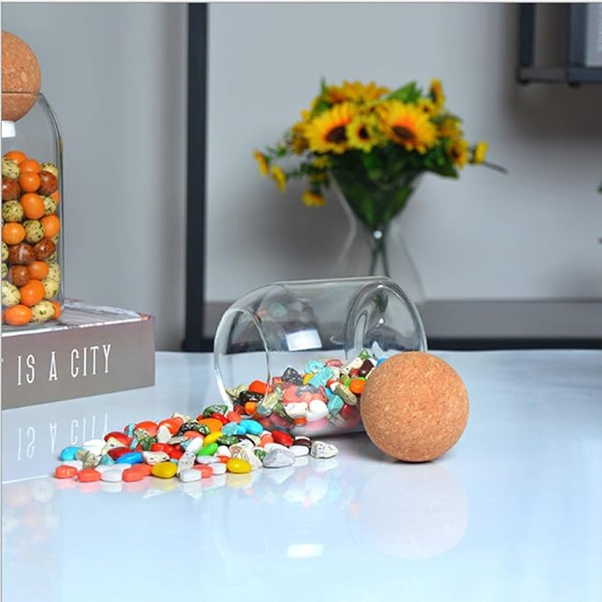 Glass Jar with Wood Lid Ball Jar Small Food Storage Container Clear Candy Jars Canister Sugar Coffee Tea Beans Spice Salt Storage 2 PSC 500 ML