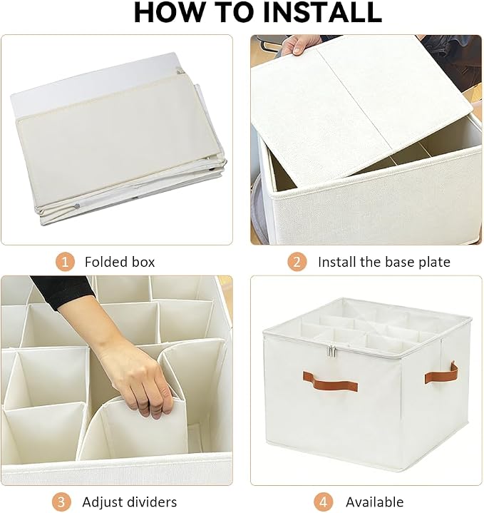 Shoe Organzier for Cloest - Fits up to 16 Pairs Shoe Storage Box,Adjustable shoe Bin with Pop-Up dividers, Space Saver shoes Box organizer with Clear Dust Cover,Foldable shoe Cubby Storage Containers