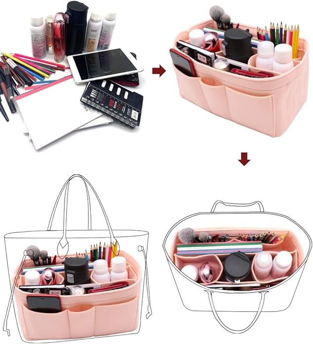 LEXSION Felt Insert Bag Organizer Bag In Bag For Handbag Purse Organizer Fits Speedy Neverful