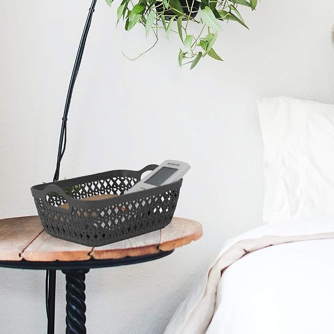 12-Pack Mini Plastic Storage Baskets Trays, Gray Tiny Storage Baskets