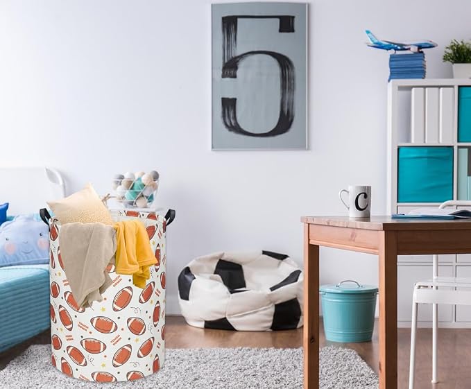 Football Kids Laundry hamper Baby Hamper for Nursery Boy Cute Kids Toys Storage Bin Organizer Football Room Decor for Home(Footballs)